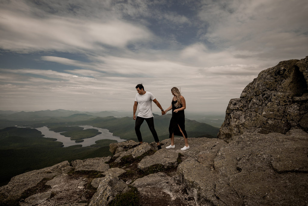 Engagement photo on Whiteface Mountain in the Adirondacks in Wilmington, NY