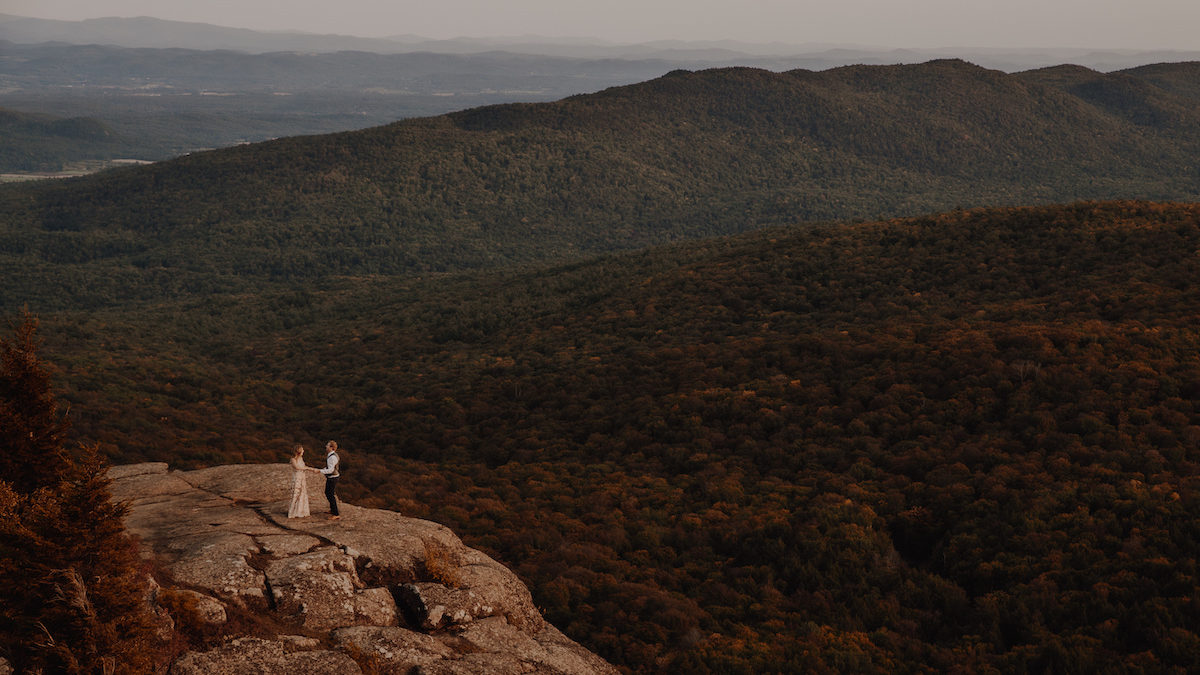 Eloping in Lake George, NY on Sleeping Beauty Mountain