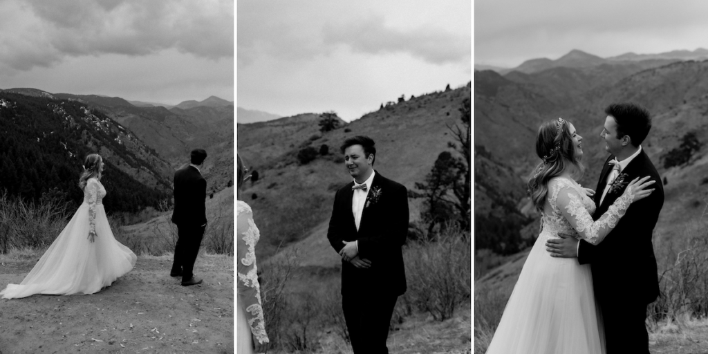 First look elopement in the mountains