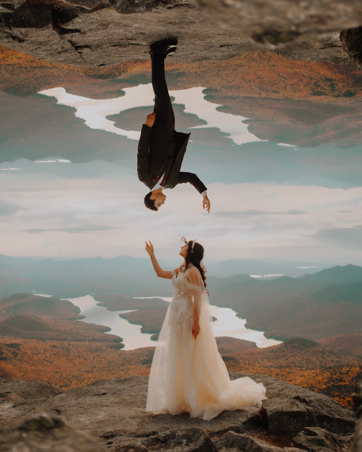 Elopement overlooking the Lake Placid, NY area